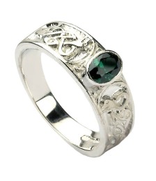 Womens Celtic Knot Ring with CZ - Silver