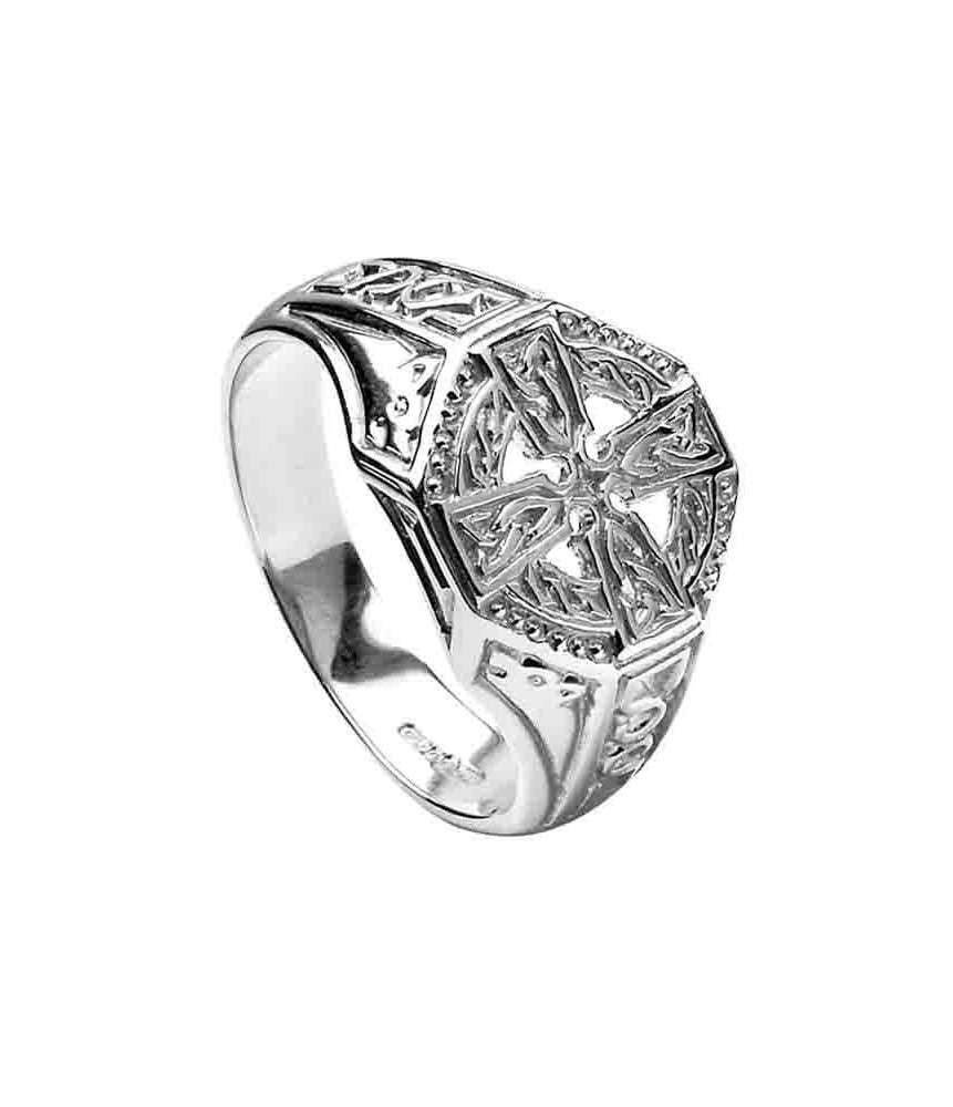 Celtic Cross Ring - Silver or White Gold