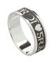 Men's Gaelic Wedding Ring - Oxidized Silver