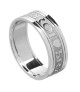 Women's Gaelic Wedding Band with Trim - All White Gold
