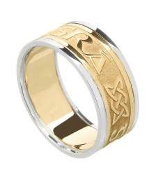 Men's Forever Love Ring with Trim - Yellow with White Trim