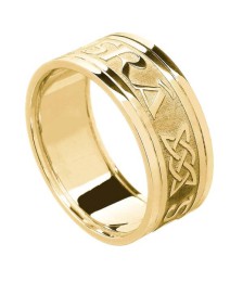 Men's Forever Love Ring with Trim - All Yellow Gold