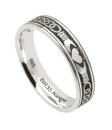 Damen Silber Irish Claddagh Ring