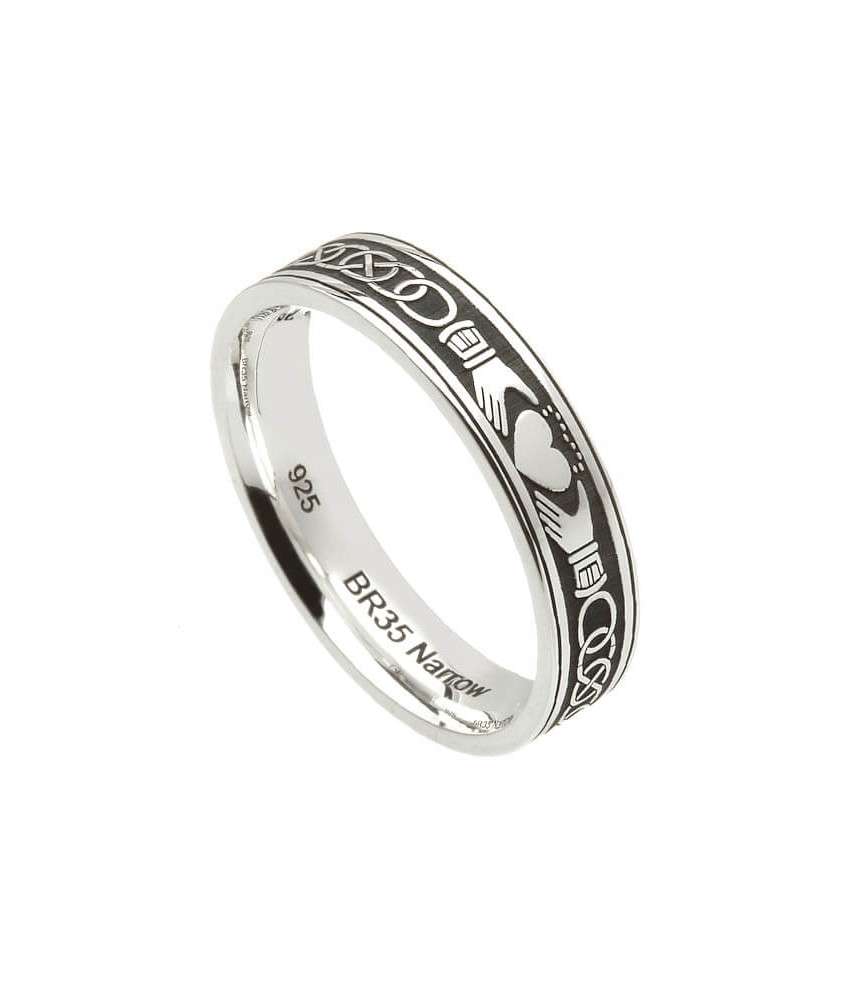 Damen Silber Irish Claddagh Ring