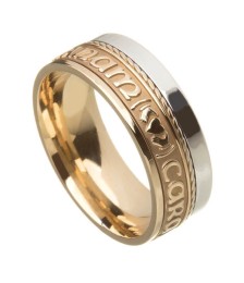 Unisex Soulmate Wedding Ring - Yellow & White Gold
