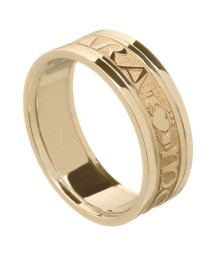 Women's Claddagh Soulmate Ring with Trim - All Yellow Gold