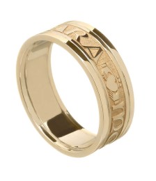 Women's Claddagh Soulmate Ring with Trim - All Yellow Gold Women's Claddagh Soulmate Ring with Trim - All Yellow Gold