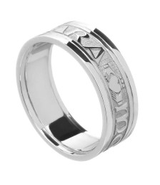 Women's Claddagh Soulmate Ring with Trim - All White Gold Women's Claddagh Soulmate Ring with Trim - All White Gold