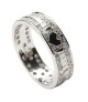 Diamant bague de mariage incrustée Claddagh - Or blanc 18 carats
