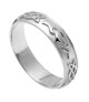 Men's Embossed Claddagh Wedding Ring - White Gold