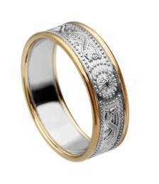 Damen Silber Krieger Ring mit Rand
