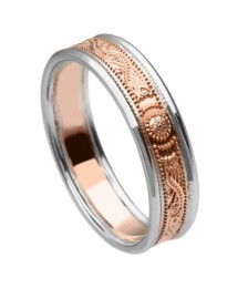 Narrow Rose Gold Ring with Trim