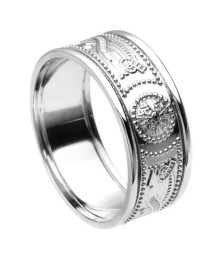 Men's Warrior Ring with Trim - All White Gold