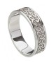 Unisex Solid Trinity Knot Wedding Ring - White Gold