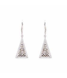 Keltische Dreieck-Ohrringe mit weißen Kristallen
