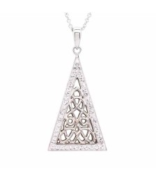 Keltische Dreieckskette mit weißen Kristallen