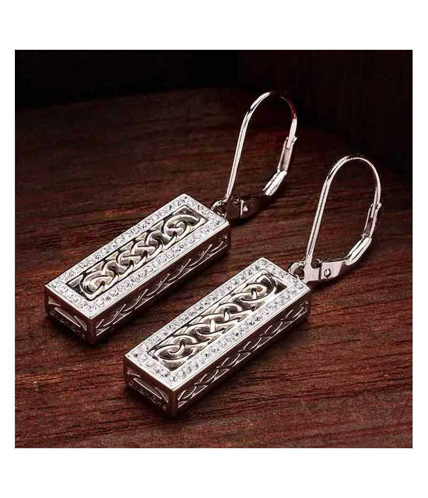 Celtic Ingot Earrings with White Crystals Celtic Ingot Earrings with White Crystals