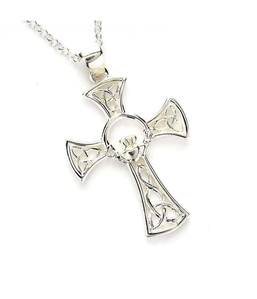 Keltisches Claddagh Kreuz - Silber