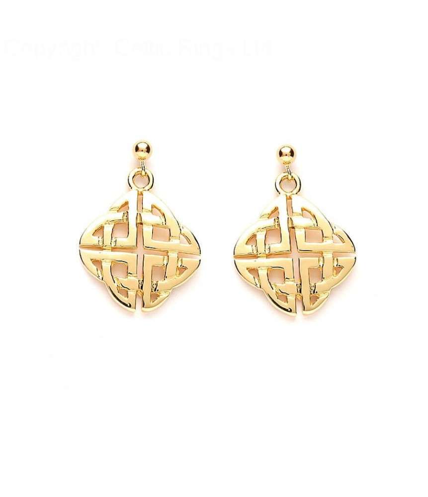 Celtic Knot Earrings - Yellow Gold