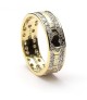 Diamond Encrusted Claddagh Wedding Ring - 18K Yellow Gold