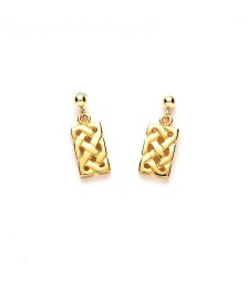 Traditional Celtic Knot Earrings - Yellow Gold