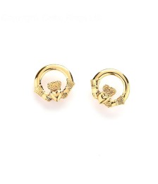 Baby Claddagh Earrings - Yellow Gold