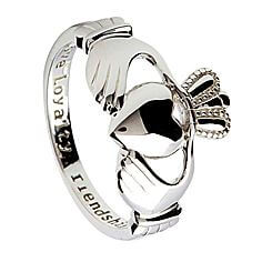 Damen Silber Claddagh Ring